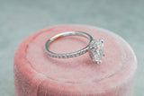 Lab Grown Diamond Pear Cut Hidden Halo Diamond Ring