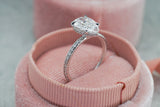 Lab Grown Diamond Pear Cut Hidden Halo Diamond Ring