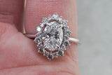 Lab Grown Diamond Oval Cut Halo Diamond Ring M3100