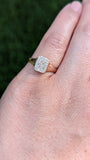 14k Gold Pave Signet Diamond Rectangle Ring