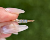 14 Karat Yellow Gold Dainty 8 Diamond Band Love Ring Band Thin Bead