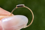 14 Karat Yellow Gold Dainty 8 Diamond Band Love Ring Band Thin Bead