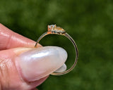 14 Karat Yellow Gold Double Heart Diamond Band Anniversary Love Ring Band