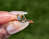 14 Karat Yellow Gold Double Heart Diamond Band Anniversary Love Ring Band