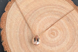 14k Rose Gold Pear Shape Bezel Morganite Necklace