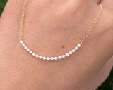 14K Yellow Gold Diamond Curve Necklace