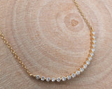 14K Yellow Gold Diamond Curve Necklace