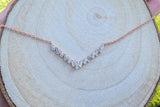 14K Rose Gold Diamond Baguette V Necklace