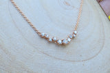 14K Rose Gold Diamond Staggered Curve Necklace