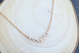 14K Rose Gold Diamond Staggered Curve Necklace