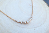 14K Rose Gold Diamond Staggered Curve Necklace