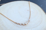14K Rose Gold Diamond Staggered Curve Necklace