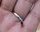 14k Gold Blue Turquoise Diamond Wedding Stackable Ring Band