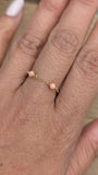 Natural coral chain ring 14k yellow gold
