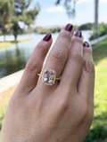 Rebecca Elongated Cushion Morganite Diamond Halo Ring ASPER1430041