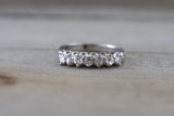 14k White Gold Rose Cut Classic Diamond Vintage Ring Antique Half Dainty Band