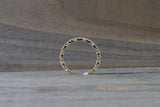 14k Yellow Gold Dainty Diamond 3/4 Eternity Band Wedding Anniversary Love Ring Band Vintage Thin