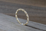 14k Yellow Gold Dainty Diamond 3/4 Eternity Band Wedding Anniversary Love Ring Band Vintage Thin