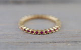 14k Yellow Gold Ruby Bezel Vintage Bezel Full Eternity Band Ring Anniversary