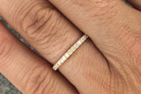 14k Rose Gold Dainty Thin Diamond Engagement Wedding Band Ring Brilliant Cut