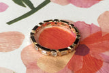 14k Rose Gold Brilliant Cut and Emerald Cut Diamond Eternity Band with Milgrain