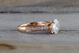2 carat Round Moissanite Lab Grown Diamond Ring 18kt Rose Gold Solitaire