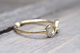 14k Yellow Gold Diamond Pave Polished Infinity Love Symbol Ring Band Promise Anniversary Index Finger