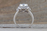 Split Shank Cushion Moissanite Ring 8.5mm M3072