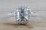 Moissanite 8x6mm Oval Diamond Halo Engagement Ring M3080