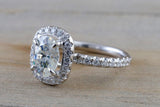 Moissanite 8x6mm Oval Diamond Halo Engagement Ring M3080