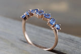 Staggered Sapphire Baguette Ring