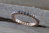 14k Rose Gold Eternity Black Diamond Full Band Ring