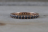 14k Rose Gold Eternity Black Diamond Full Band Ring