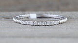 14 Karat White Gold Dainty Diamond Milgrain Band Wedding Anniversary Love Ring Band Vintage Thin Bead