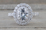Double Halo Oval Moissanite