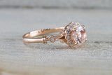 Clovis Art Deco Round Shape Morganite Ring M3066