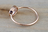 Oval Morganite 14k Rose Gold Bezel Birthstone Gemstone Stackable Ring East West