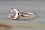 14k Rose Gold Bezel Oval Morganite Mothers Birthstone Gemstone