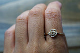 14kt Yellow Gold Diamond Rose Flower Plumeria Petal Floral Band Promise Ring Anniversary
