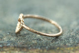 14k Rose Gold Twist Rope Open Heart Anniversart Promise Love Ring Band