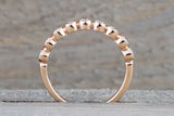 14k Rose Gold Diamond Vintage Milgrain Bezel Full Eternity Band Ring Wedding Engagement