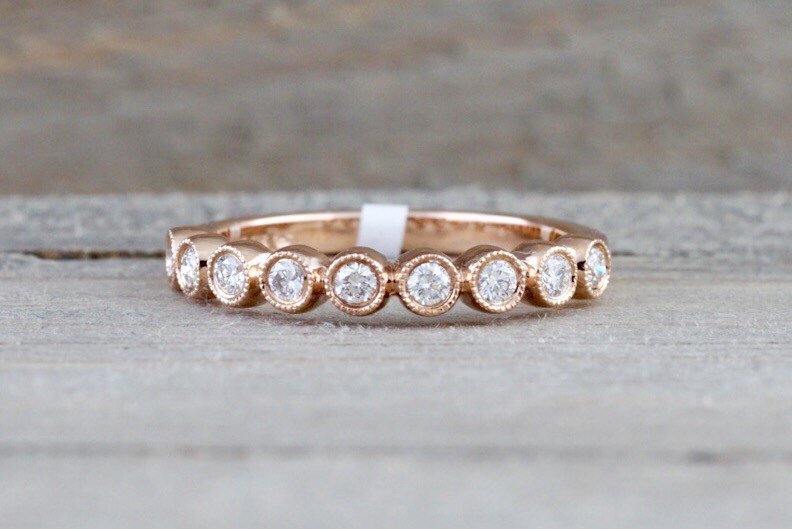 Vintage rose shop gold eternity ring