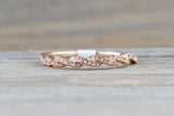 14k Rose Gold Diamond Pave Twist Polished  Ring Band Wedding Promise Rope