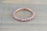 14k Gold Pink Sapphire Eternity Band Ring 2.1mm B10079