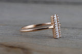 14k Rose Gold Fashion Baguette Diamond Straight Band Ring