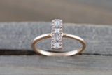 14k Rose Gold Fashion Baguette Diamond Straight Band Ring