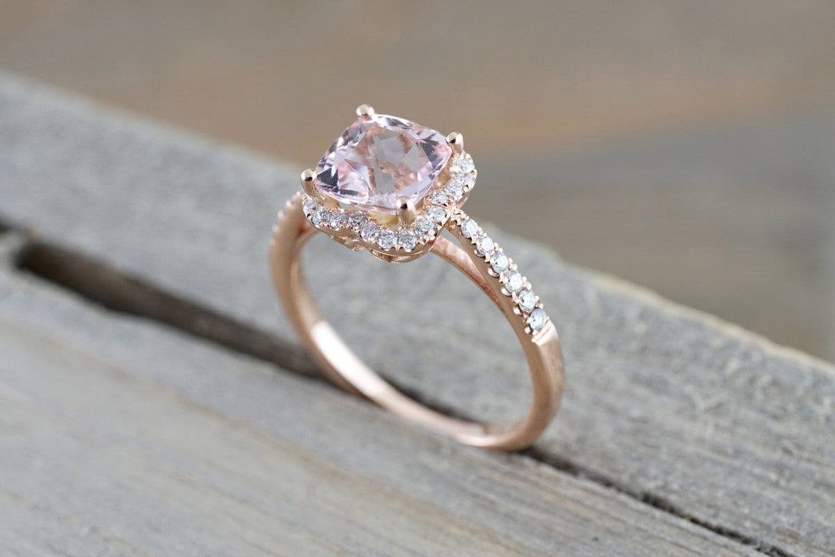 Rose gold pink diamond ring Clearance