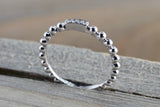 White Gold Diamond Bead Ring Space Bar
