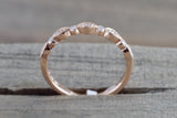 14k Rose Gold Diamond Vintage Milgrain Bezel Band Ring Wedding