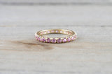 14k Gold Pink Sapphire Eternity Band Ring 2.1mm B10079